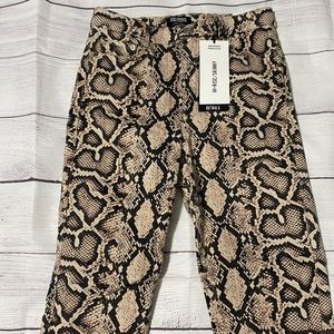 ZARA TRAFALUC Snake Print Skinny Jeans